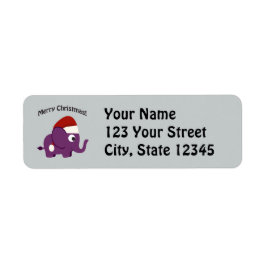 God jul! Santa Elephant Returadress Etikett