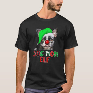 God jul Santa Elf Boston Terrier Hund mamma T Shirt