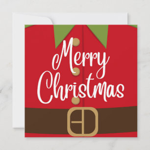 God jul Santa Elf Kostym Julkort