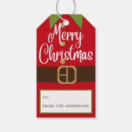God jul Santa Elf Kostym Personlig Namn Presentetikett