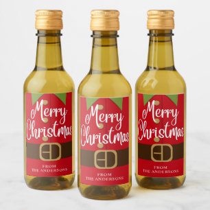 God jul Santa Elf Kostym Personlig Namn Vinetikett