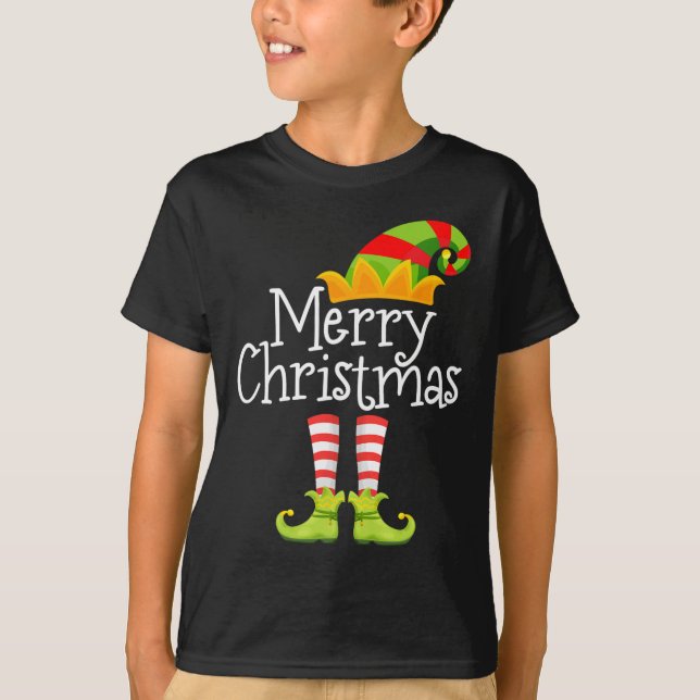 God jul Santa Elf Squad Reindeer Funny Xma T Shirt (Framsida)