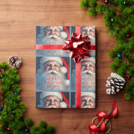 God jul Santa Festive Personlig Namn Presentpapper