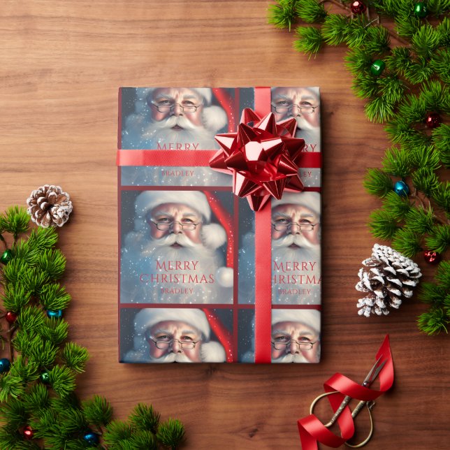 God jul Santa Festive Personlig Namn Presentpapper (Julgåva)