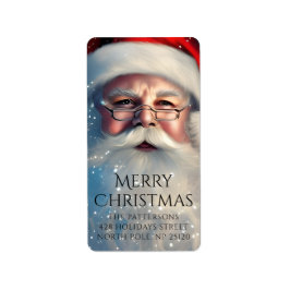 God jul Santa Festive Winter Helgdagars Adressetikett