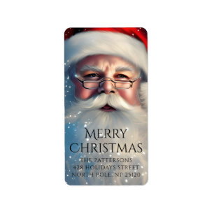 God jul Santa Festive Winter Helgdagars Adressetikett