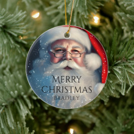 God jul Santa Festive Winter Helgdagars Julgransprydnad Keramik