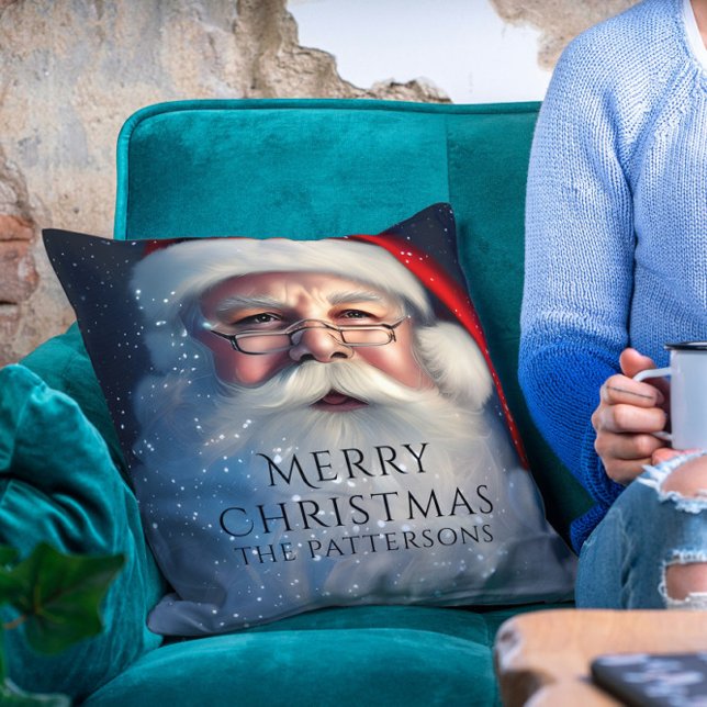 God jul Santa Festive Winter Helgdagars Kudde (Skapare uppladdad)