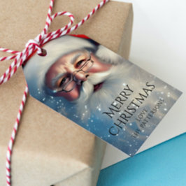 God jul Santa Festive Winter Helgdagars Presentetikett