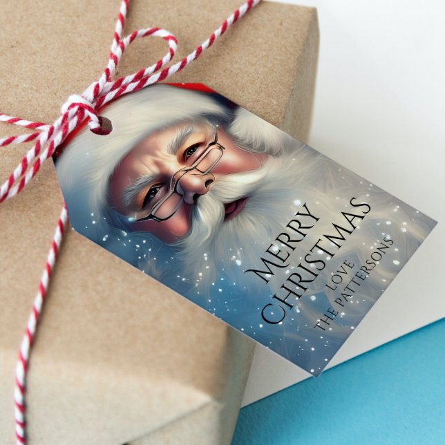 God jul Santa Festive Winter Helgdagars Presentetikett (Skapare uppladdad)