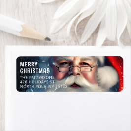 God jul Santa Festive Winter Helgdagars Returadress Etikett