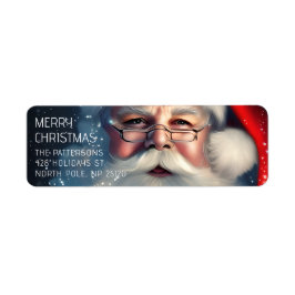 God jul Santa Festive Winter Helgdagars Returadress Etikett