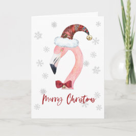 God jul Santa Flamingo Jul Helgkort