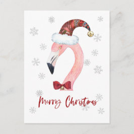 God jul Santa Flamingo-vykort Vykort