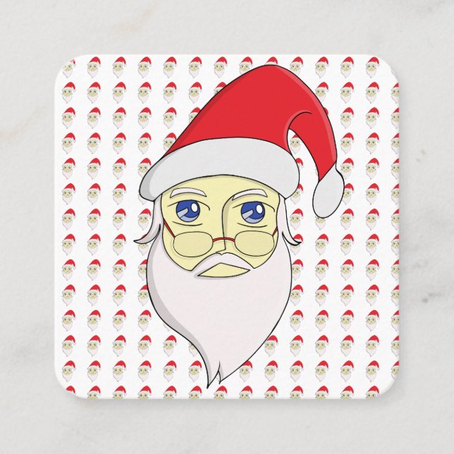 God jul Santa Fyrkantigt Visitkort (Framsida)