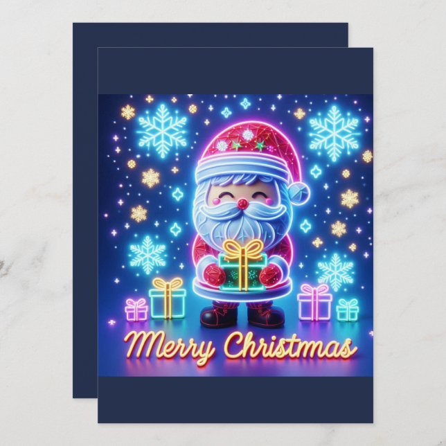 God jul Santa Gift Inbjudningar (Fram/baksida)