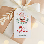 God jul Santa Gift Märkre Presentetikett<br><div class="desc">Förbättra dina presenter med våra God jul-märkre med en vattenfärgad tomt. Lägg till en festlig beröring till presenter genom att anpassa till ditt namn och sprida helgdag glädje!" 🎅 🎁 🎄</div>