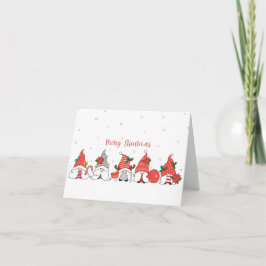 God jul Santa Gnomes-Helgdag-kort Helgkort
