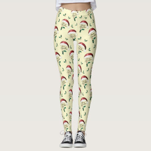 God jul Santa hat Red Guld Grönt Sparkles Leggings
