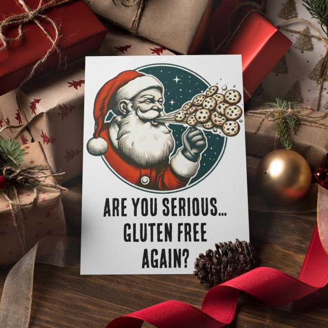 God jul: Santa Hates Gluten Free Cookies Kort (Skapare uppladdad)