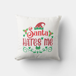 God jul Santa Hates Me Kudde