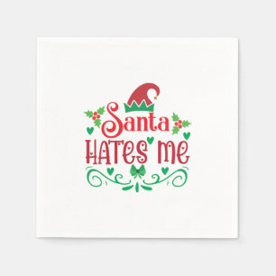 God jul Santa Hates Me Pappersservett