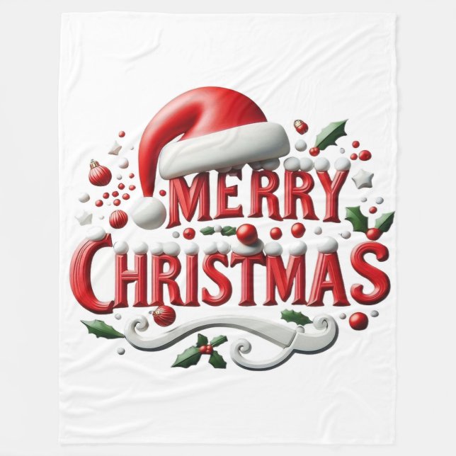 God Jul Santa Hatt Fleecefilt (Framsidan)