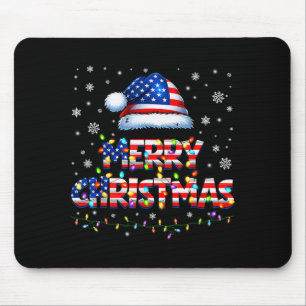 God Jul Santa Hatt Pjs Pajamas Oss Flagga Xmas Musmatta