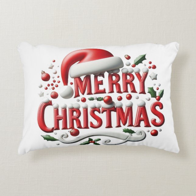 God Jul Santa Hatt Prydnadskudde (Framsidan)