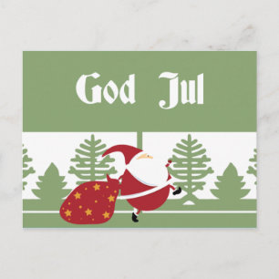 God Jul Santa Helg Vykort