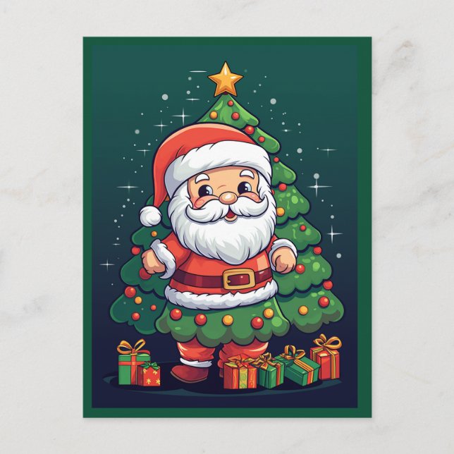 God jul Santa Helg Vykort (Framsida)