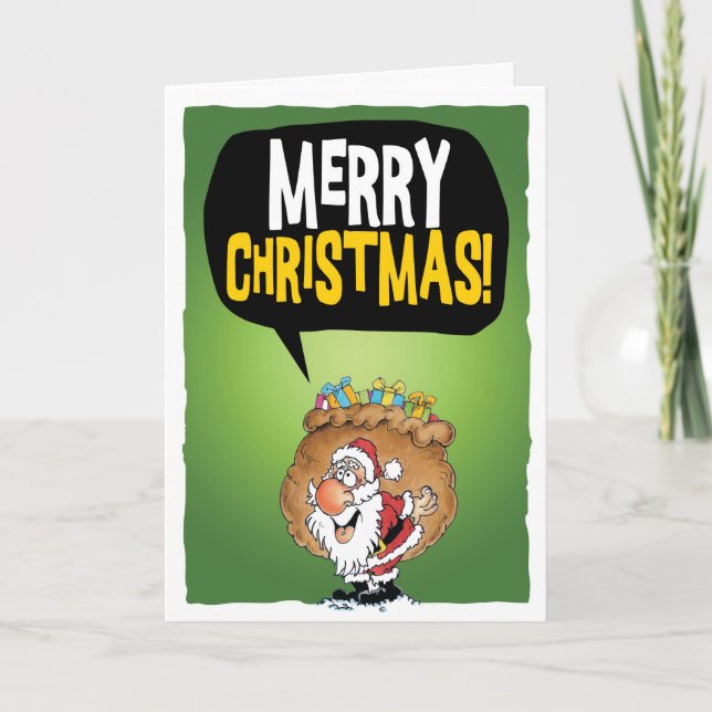 God jul Santa Helgkort (Framsida)