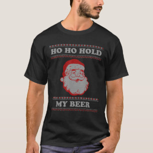 God jul Santa Ho Ho Håll mitt öl T Shirt