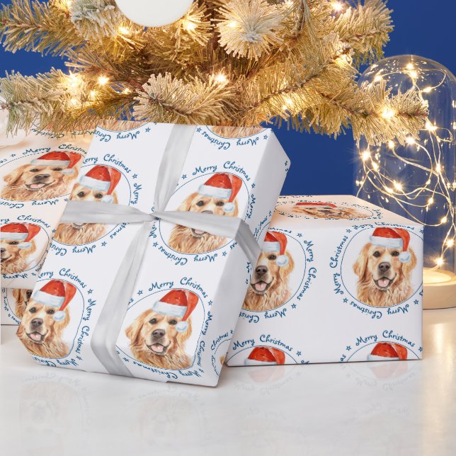 God jul Santa Hund Golden Retriever Presentpapper (Helgdagar)