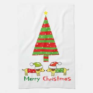 God jul (Santa hundar) Kökshandduk