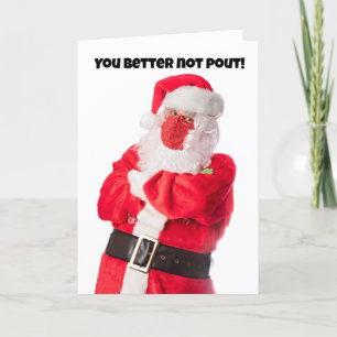 God jul Santa i Ansikte Mask bättre än Pout Helgkort
