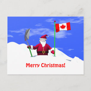 God jul Santa i Kanada Helg Vykort