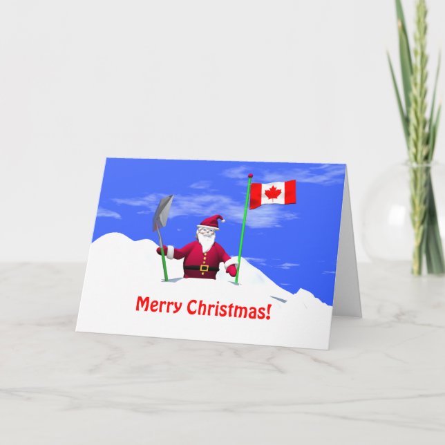 God jul Santa i Kanada Helgkort (Framsida)