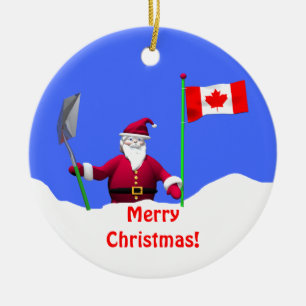 God jul Santa i Kanada Julgransprydnad Keramik