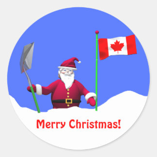 God jul Santa i Kanada Runt Klistermärke