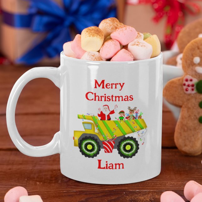 God jul Santa in Dump Elf, rener Kaffemugg (Skapare uppladdad)