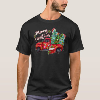 God jul Santa Julafton Red Lastbil Farm Christma T Shirt