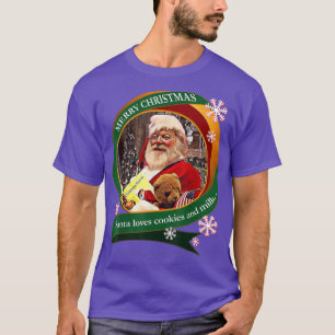 God jul Santa Kärlek Cookies och Mjölk Desig T Shirt