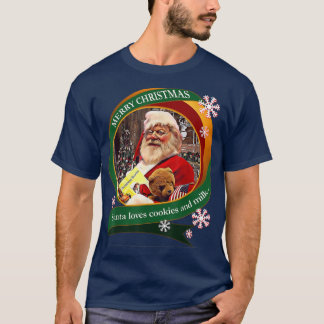 God jul Santa Kärlek Cookies och Mjölk Desig T Shirt