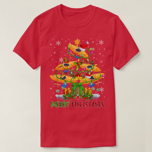 God jul Santa Kayak Boats Julafton Träd Light T Shirt (Design framsida)