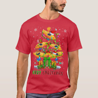 God jul Santa Kayak Boats Julafton Träd Light T Shirt