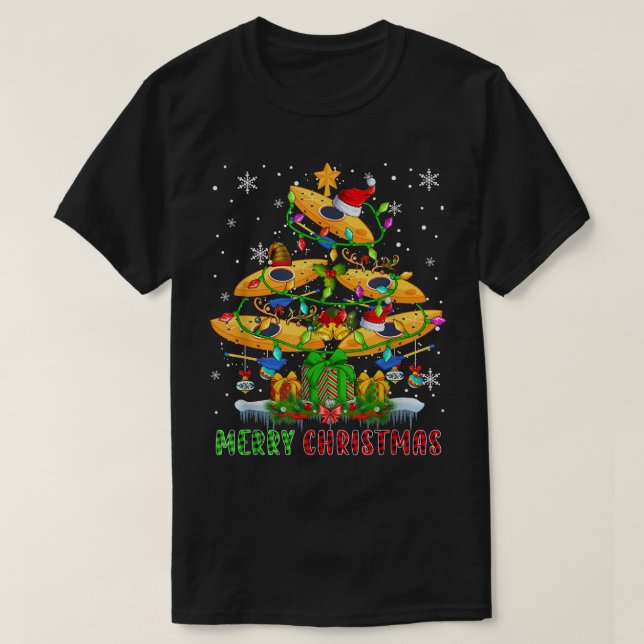God jul Santa Kayak Boats Julafton Träd Light T Shirt (Design framsida)