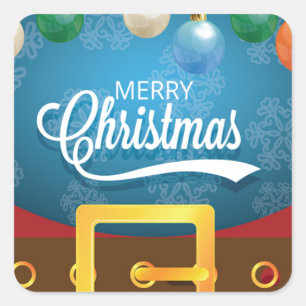God jul Santa Kostym Fyrkantigt Klistermärke