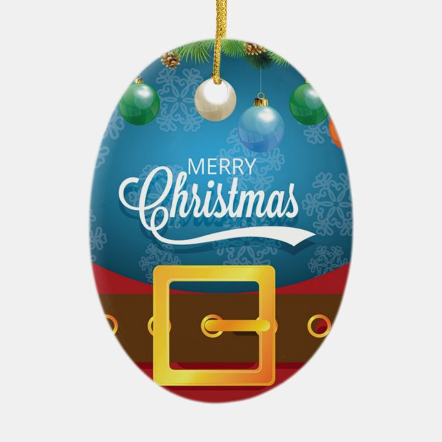 God jul Santa Kostym Julgransprydnad Keramik (Framsidan)