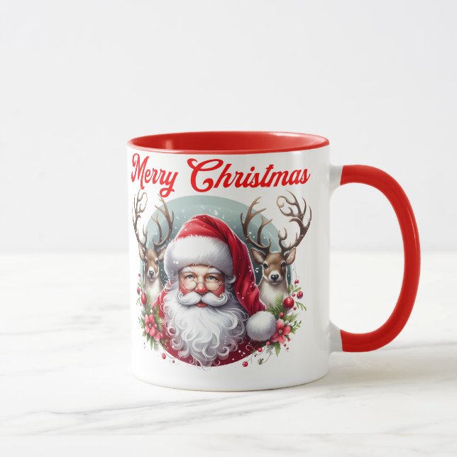 God jul Santa med Reindeer Mugg (Höger)